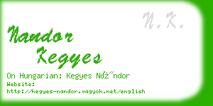 nandor kegyes business card